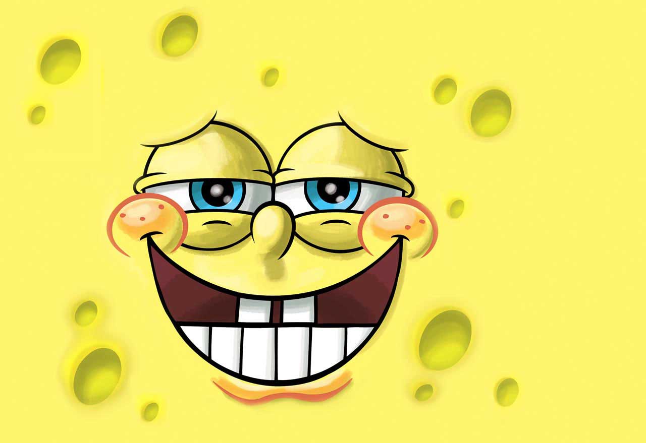 Cartoons Spongebob Yellow Background Tooth Face Wallpaper