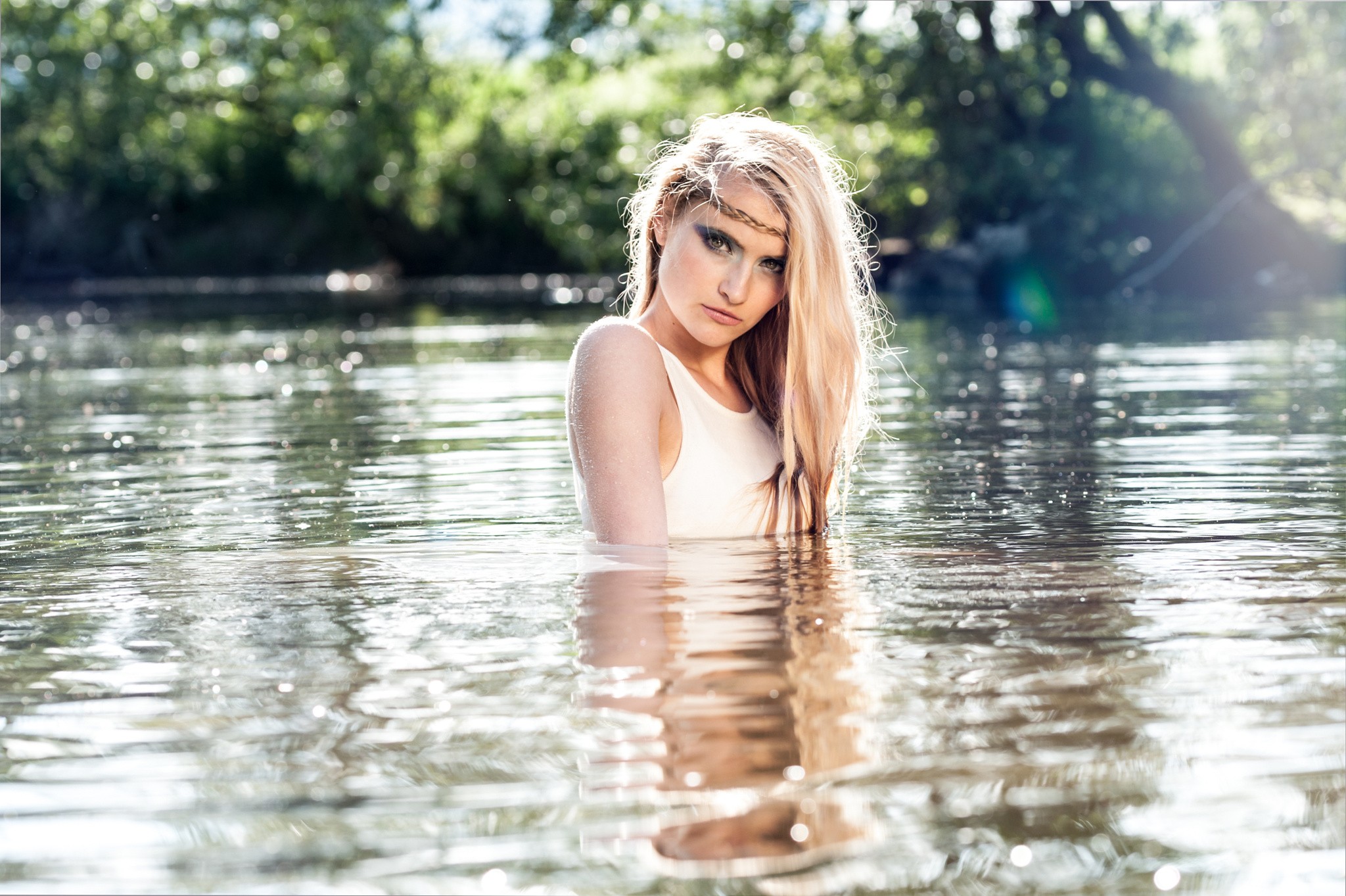 Blonde at the river