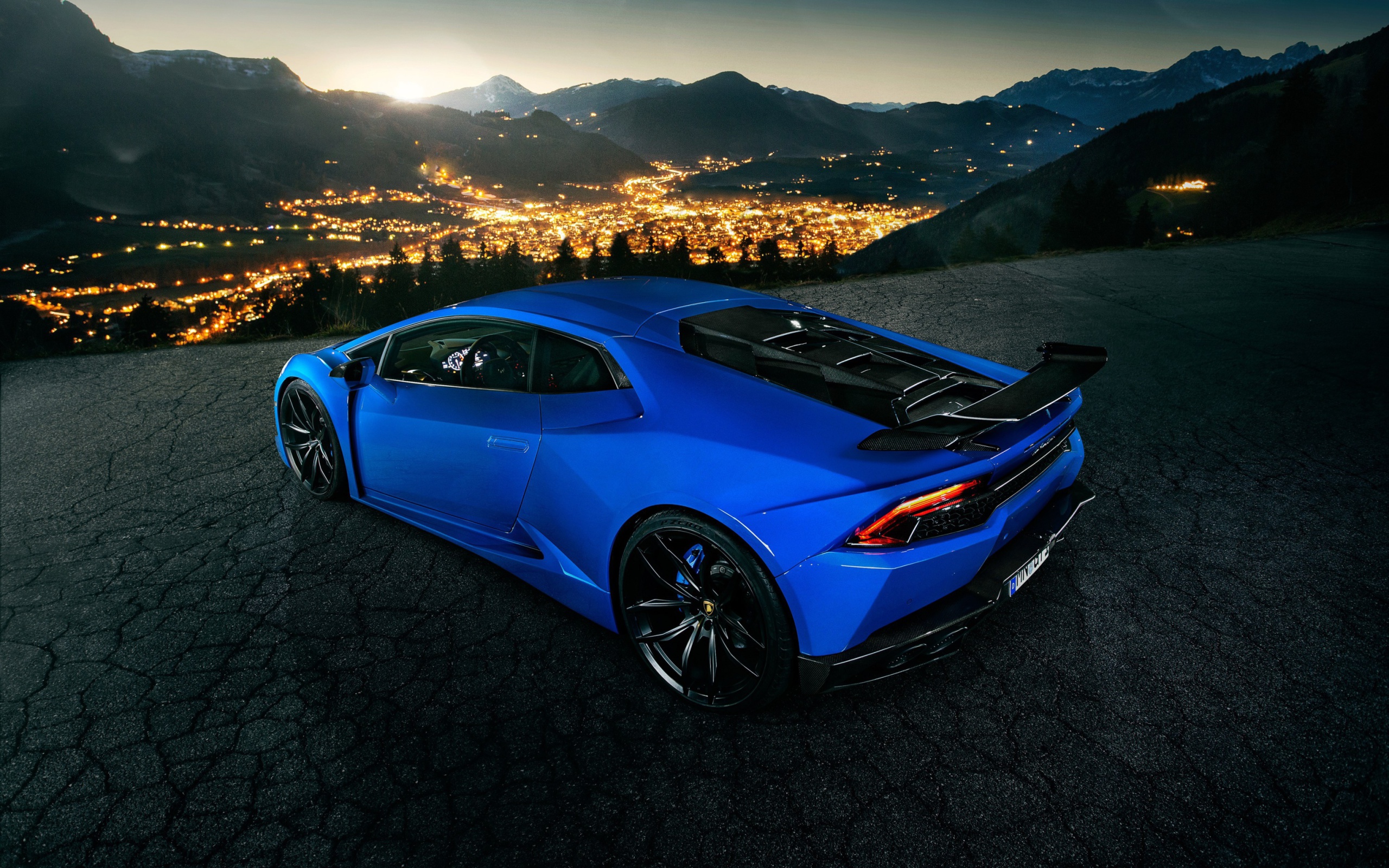 Lamborghini Huracan blue car night wallpaper | cars ...