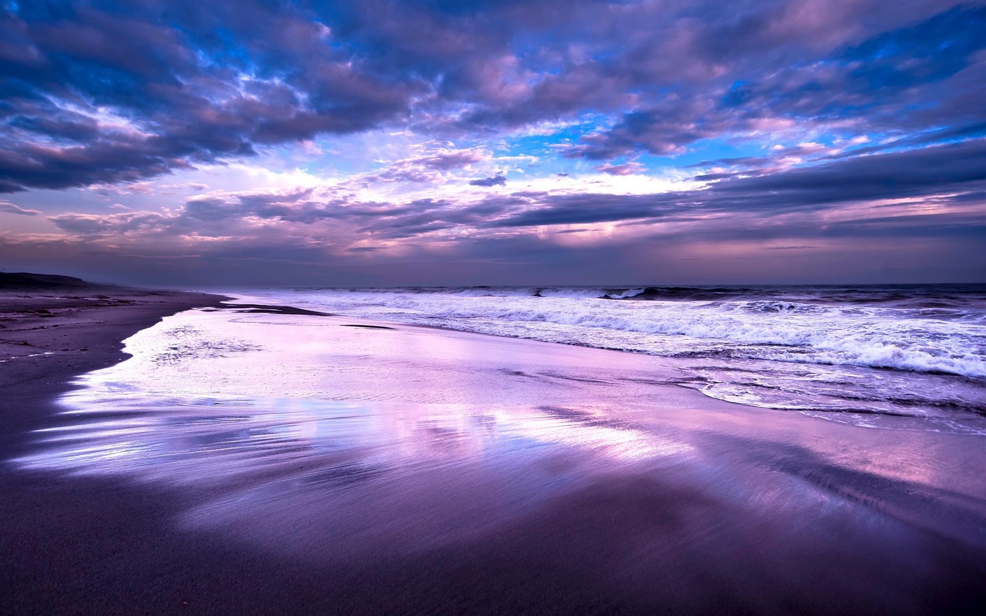 Sea Ocean Beach Night Sky Clouds Dusk Wallpaper Nature And