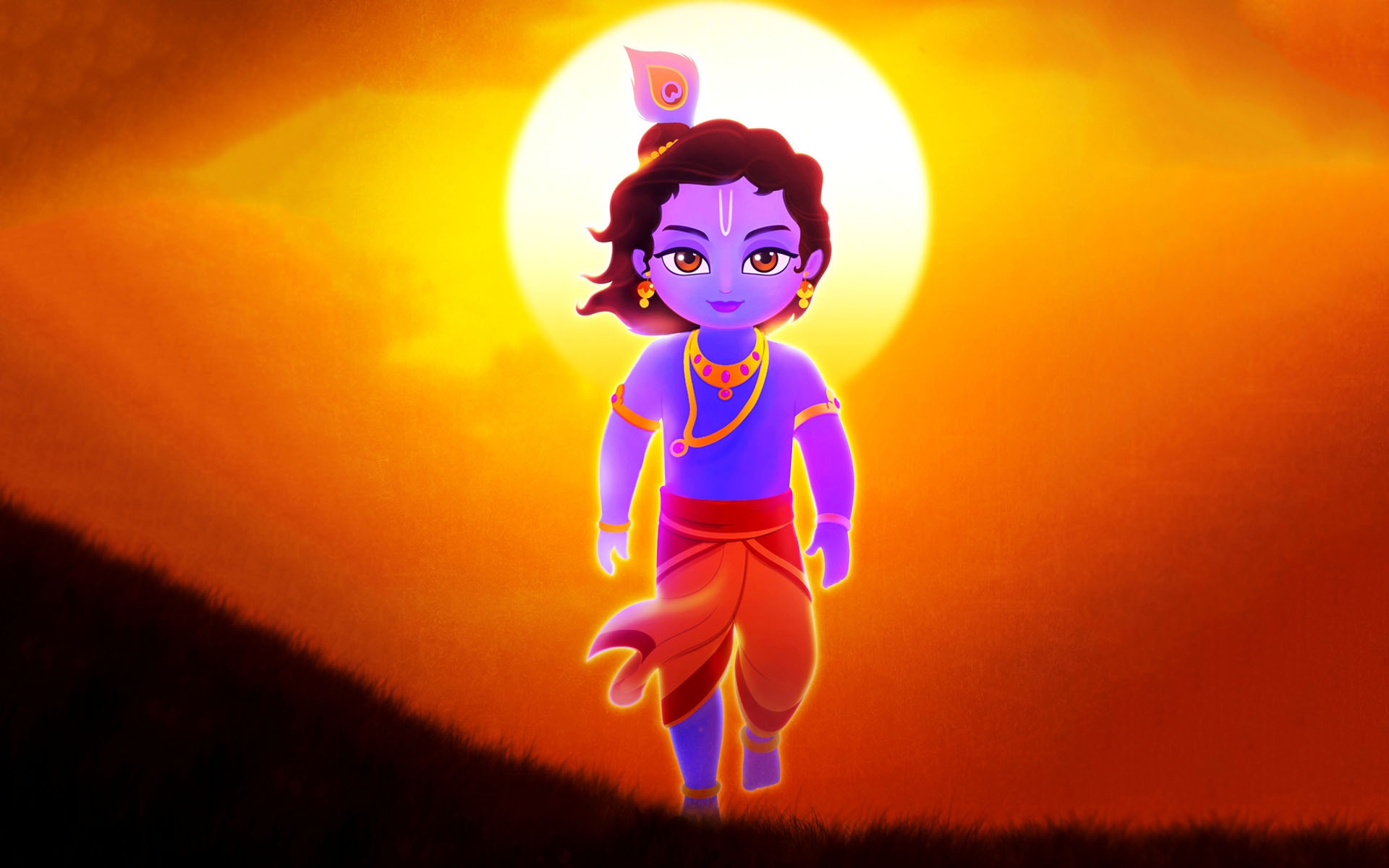 Lord Krishna Illustration wallpaper | other | Wallpaper Better