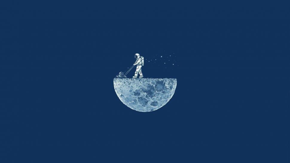 Mowing the moon wallpaper | funny | Wallpaper Better