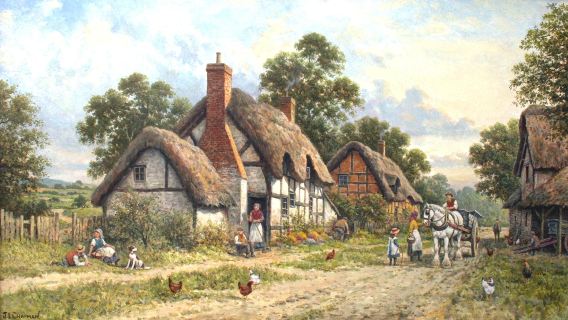 Thatched Cottages wallpaper | other | Wallpaper Better