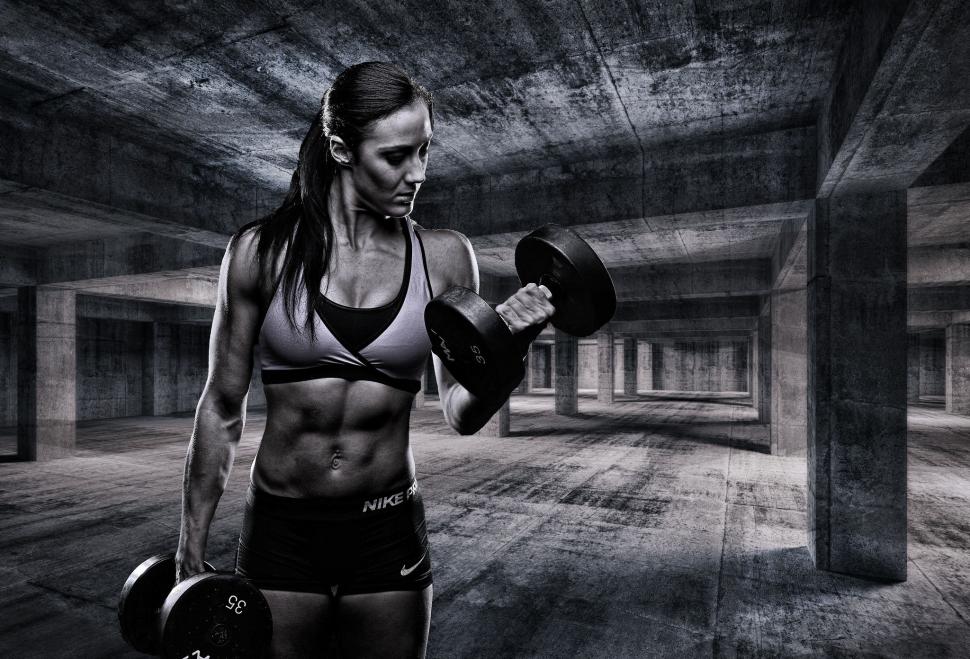 Fitness Model Women Sports Monochrome Dumbbell HD Wallpapers Download Free Images Wallpaper [wallpaper981.blogspot.com]