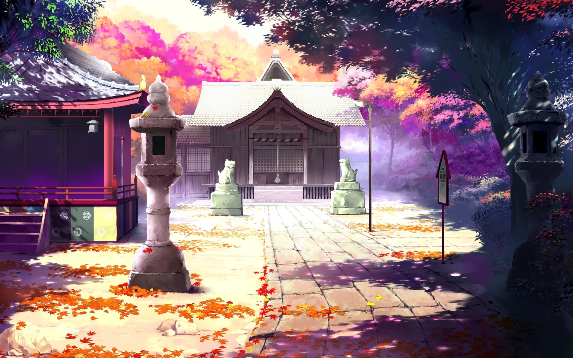 Beautiful anime scenery, houses, autumn wallpaper | anime | Wallpaper