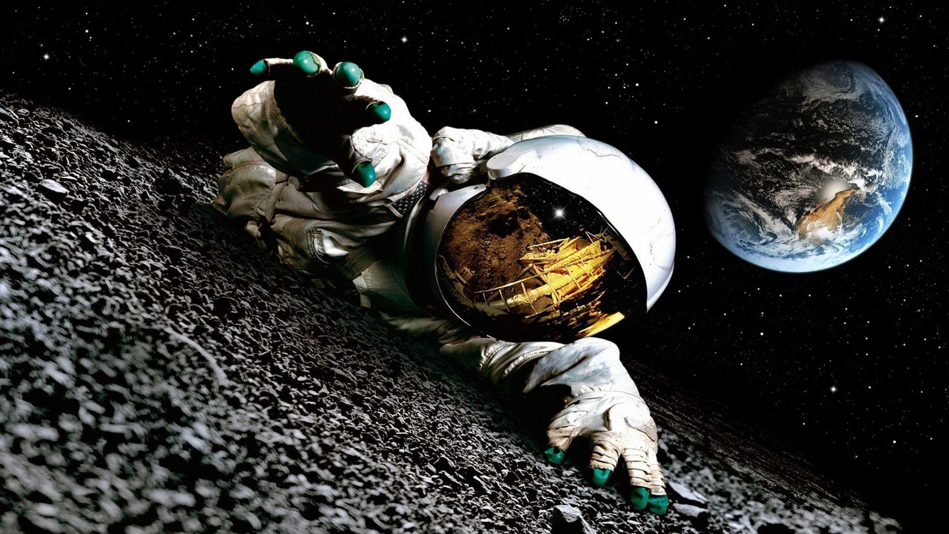 Astronaut on the Moon wallpaper | other | Wallpaper Better