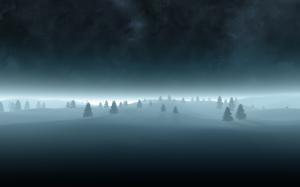 Fog Snow Winter Trees HD wallpaper thumb