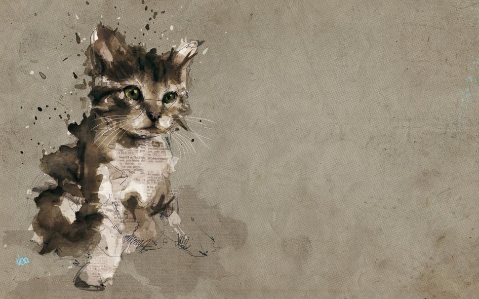 Cat Drawing HD wallpaper,digital/artwork HD wallpaper,drawing HD wallpaper,cat HD wallpaper,1920x1200 wallpaper