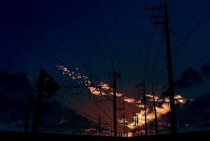 Sky, Railway, Sunset, Electricity Lines, Dark, Clouds, Photography wallpaper thumb
