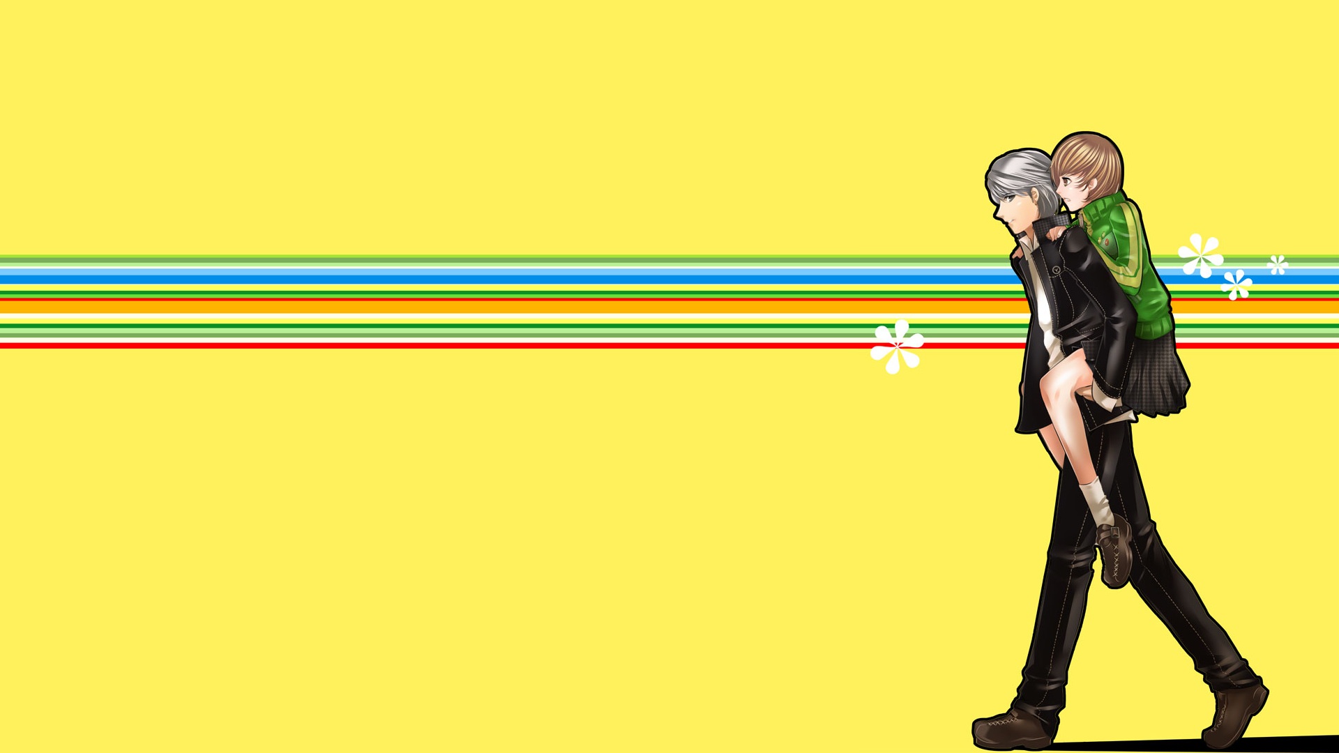 Anime Yellow Persona 4 Chie Satonaka Yu Narukami Hd Wallpaper Anime Wallpaper Better