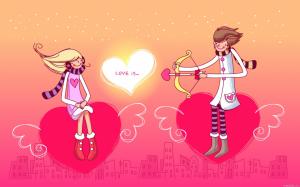 A boy and a girl's love heart wallpaper thumb