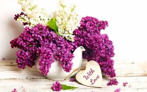 Lilac Flowers Purple Spring Vase wallpaper thumb