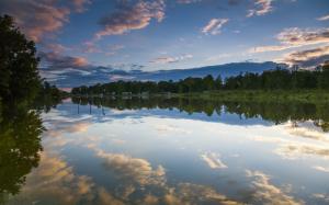 Logan Martin Lake, Alabama, USA, trees, water reflection wallpaper thumb