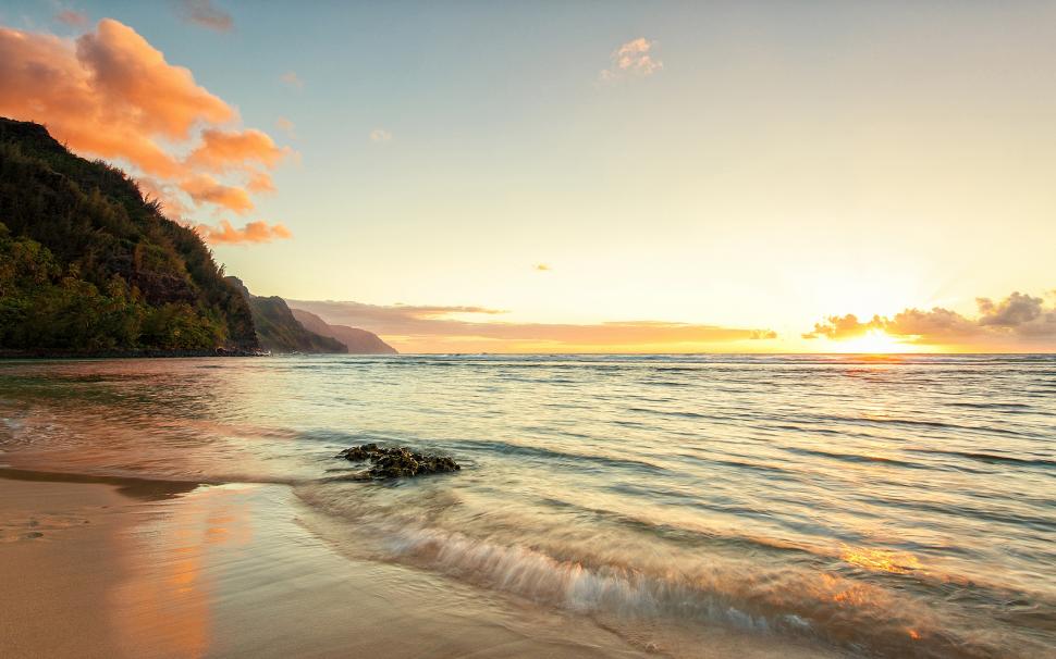 Hawaii ocean coast sunset wallpaper,Hawaii HD wallpaper,Ocean HD wallpaper,Coast HD wallpaper,Sunset HD wallpaper,2560x1600 wallpaper
