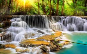 Thailand, forest, trees, waterfalls, stream wallpaper thumb