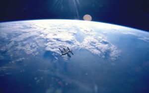 Space Station Earth Sun HD wallpaper thumb