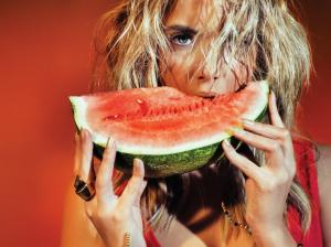Ashley Benson, Women, Blonde, Actress, Celebrity, Watermelon wallpaper thumb