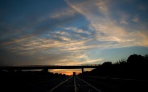 Sunset sky above the road wallpaper thumb