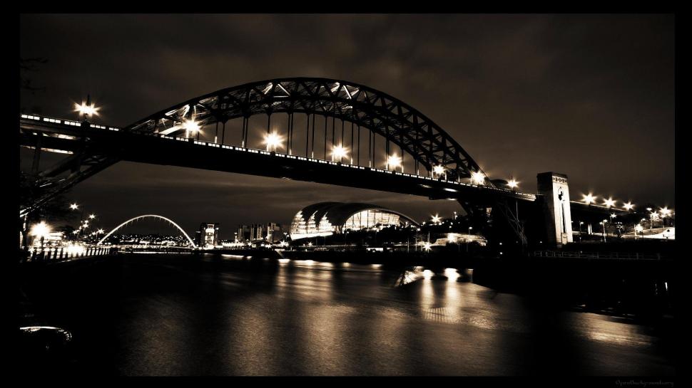 Lovely Tyne Bridge In Newcastle Engl wallpaper,lights HD wallpaper,river HD wallpaper,bridges HD wallpaper,city HD wallpaper,night HD wallpaper,nature & landscapes HD wallpaper,1920x1080 wallpaper