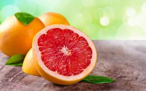 Grapefruit, fruit, leaves, orange, red wallpaper thumb