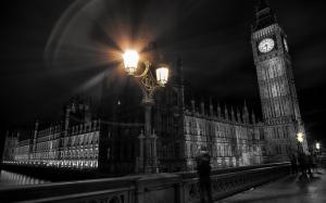 London Big Ben Clock Tower Colorsplash Lights Building HD wallpaper thumb
