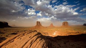 Landscape, Rock, Nature, Desert, Monument Valley, Rock Formation, Clouds wallpaper thumb
