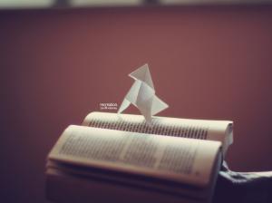 Paper Crane On The Book wallpaper thumb