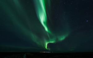 Aurora Borealis Northern Lights Night Green Stars HD wallpaper thumb