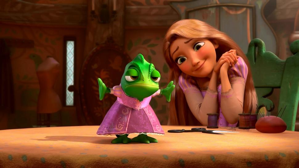 Tangled, Rapunzel with frog wallpaper,Tangled HD wallpaper,Rapunzel HD wallpaper,Frog HD wallpaper,1920x1080 wallpaper