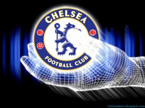 Chelsea Logo With Abstract Hand  Hi Res Image wallpaper thumb