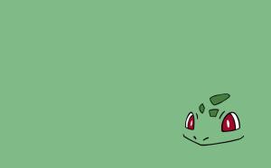 Bulbasaur, Minimalism, Anime, Green Background wallpaper thumb