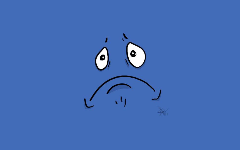 Sad Face on Blue Background wallpaper,Other HD wallpaper,1920x1200 wallpaper