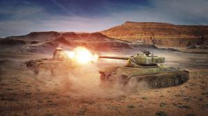 World of Tanks Tanks Firing Bat Chatillon 25 t, M48A1 Patton Games 3D Graphics wallpaper thumb