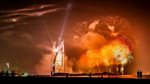 Dubai Hotel Fireworks Night HD wallpaper thumb