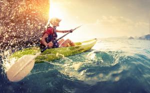 Kayak rowing wallpaper thumb