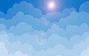 White clouds on the blue sky wallpaper thumb