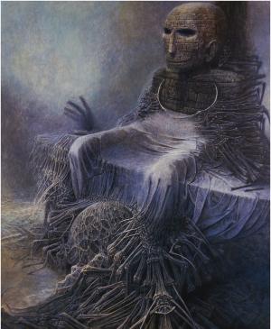 Zdzisław Beksiński, Artwork, Dark, Monster, Skeletons, Scary wallpaper thumb