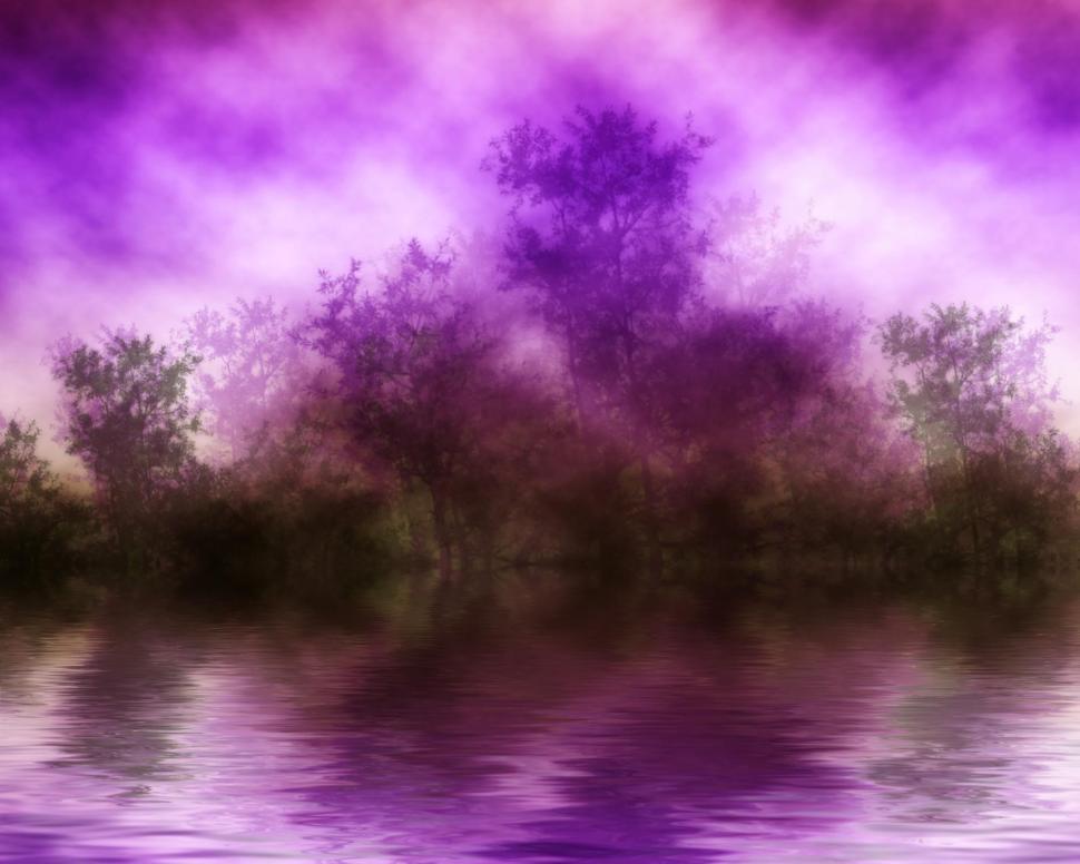 Purple Haze Over Fantasy Lake wallpaper,abstract HD wallpaper,lake HD wallpaper,beautiful HD wallpaper,fantasy HD wallpaper,3d & abstract HD wallpaper,2000x1600 wallpaper