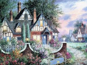 the gold swan inn bead and brakfast cottage fence flowers Garden house painting path town Trees vill HD wallpaper thumb