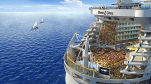 3D sea and passenger ships wallpaper thumb