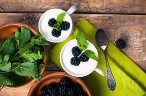 Milk Dessert Blueberry Cream Yogurt Food Photo Download wallpaper thumb