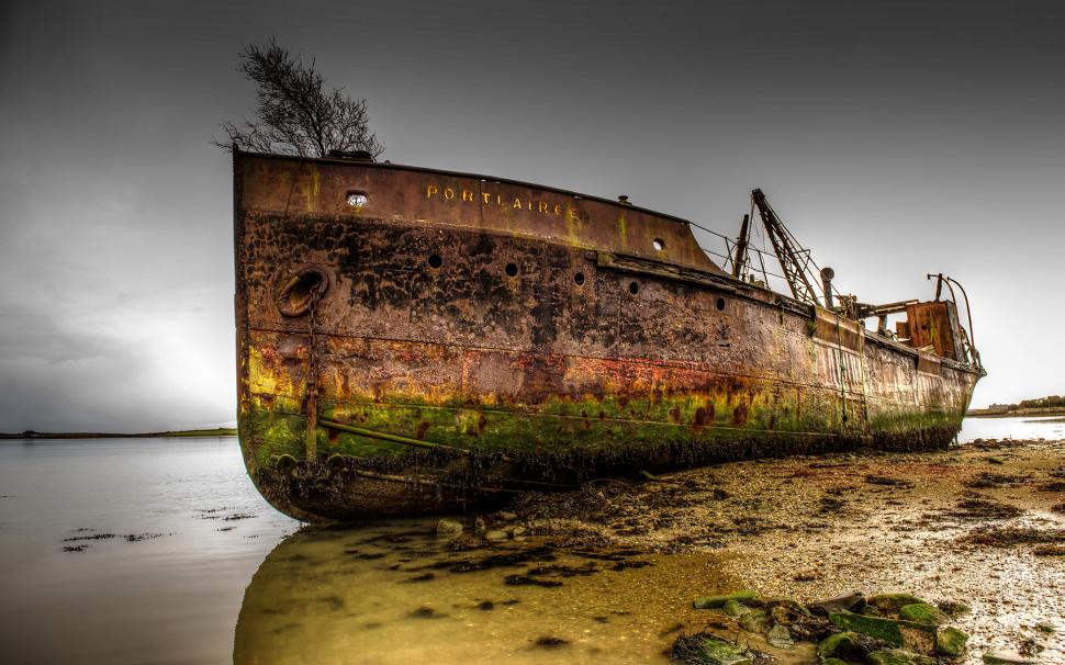 Boat Abandon Deserted Dilapidated Beached HD wallpaper,nature HD wallpaper,boat HD wallpaper,abandon HD wallpaper,deserted HD wallpaper,beached HD wallpaper,dilapidated HD wallpaper,1920x1200 wallpaper