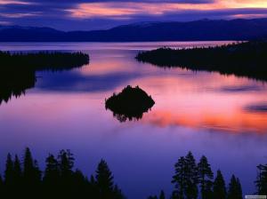 Sunrise Landscapes Nature Horizon Twilight California Lake Tahoe Photo Background wallpaper thumb