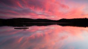Sunset Landscapes Nature Lakes Reflections Free wallpaper thumb