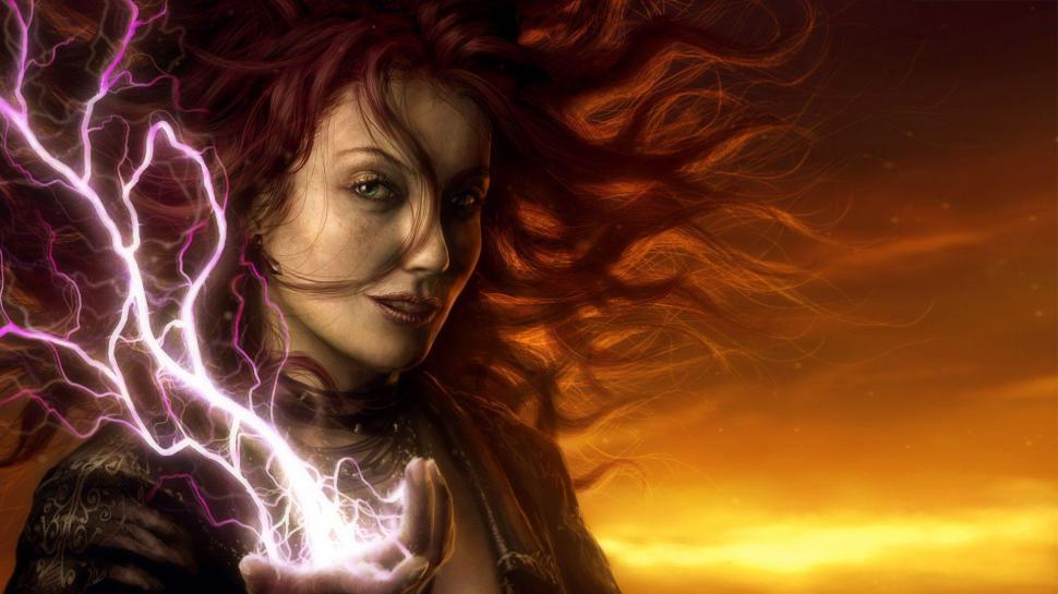 Playing with lightning wallpaper,fantasy HD wallpaper,1920x1080 HD wallpaper,lightning HD wallpaper,woman HD wallpaper,1920x1080 wallpaper