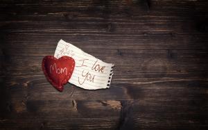 Mother's Day Wood Heart Love Note HD wallpaper thumb
