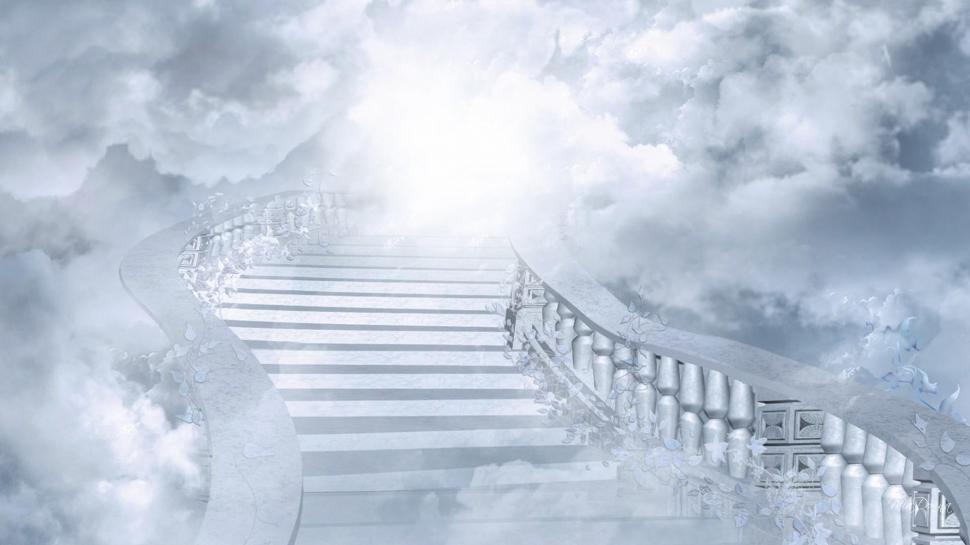 Stairway Into The Light wallpaper,soft HD wallpaper,wonder HD wallpaper,stairs HD wallpaper,heaven HD wallpaper,belief HD wallpaper,light HD wallpaper,blue HD wallpaper,clouds HD wallpaper,3d & abstract HD wallpaper,1920x1080 wallpaper