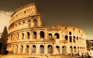 Architectural landscape of the Roman Colosseum wallpaper thumb