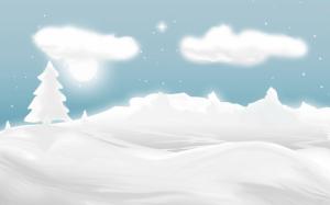 White and blue winter landscape wallpaper thumb