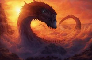 dragon, fantasy art, clouds, sky, sun wallpaper thumb